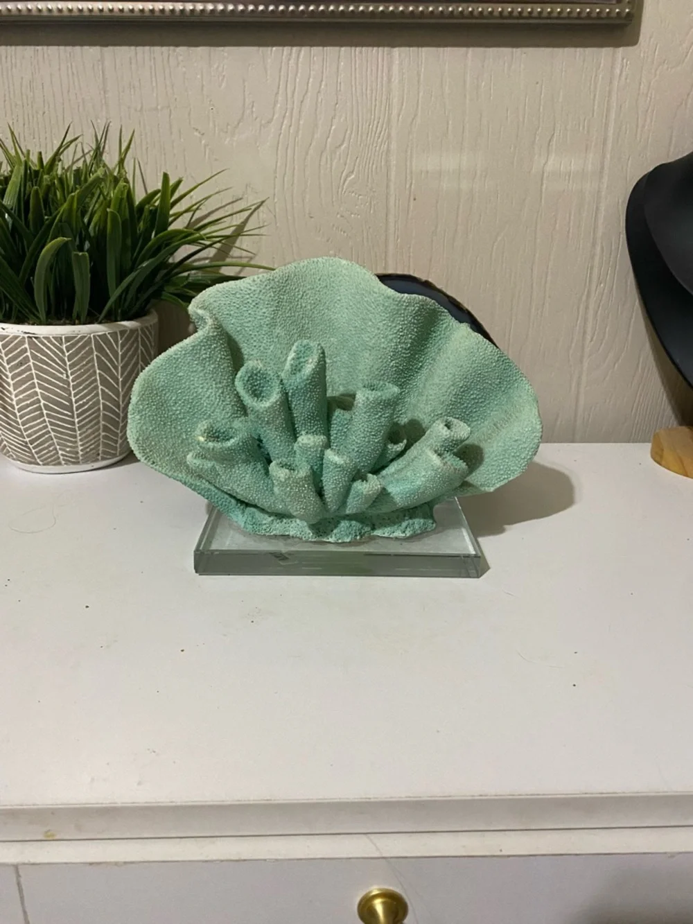 Mint Coral Sculpture Vanity Accent